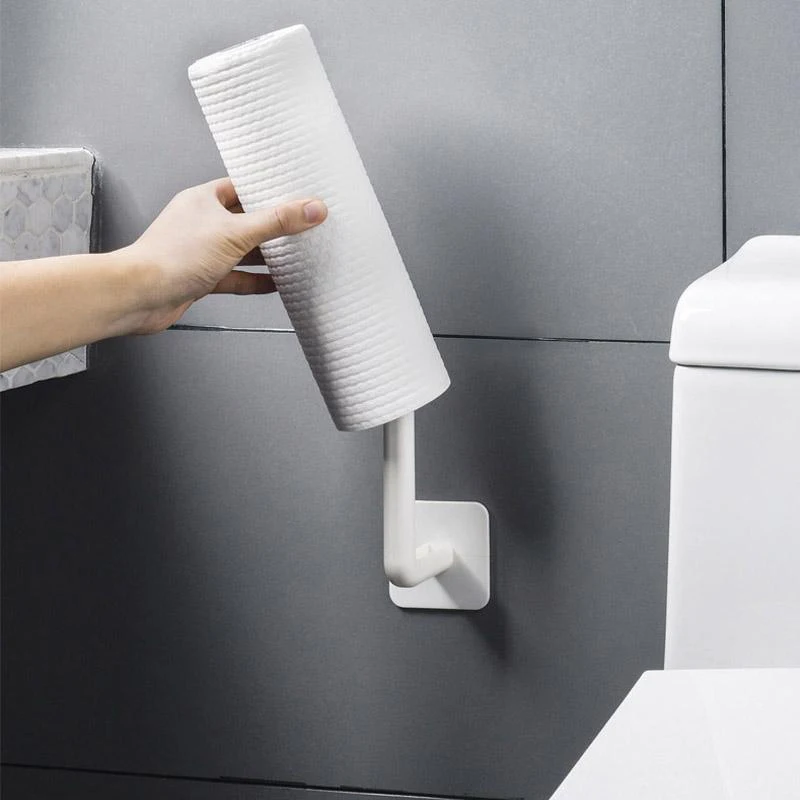 Punch-free Paper Towel Holder Plastic Self Adhesive Kitchen Under Cabinet Roll  Rack White Bathroom Wall-mounted Tissue Hanger - AliExpress