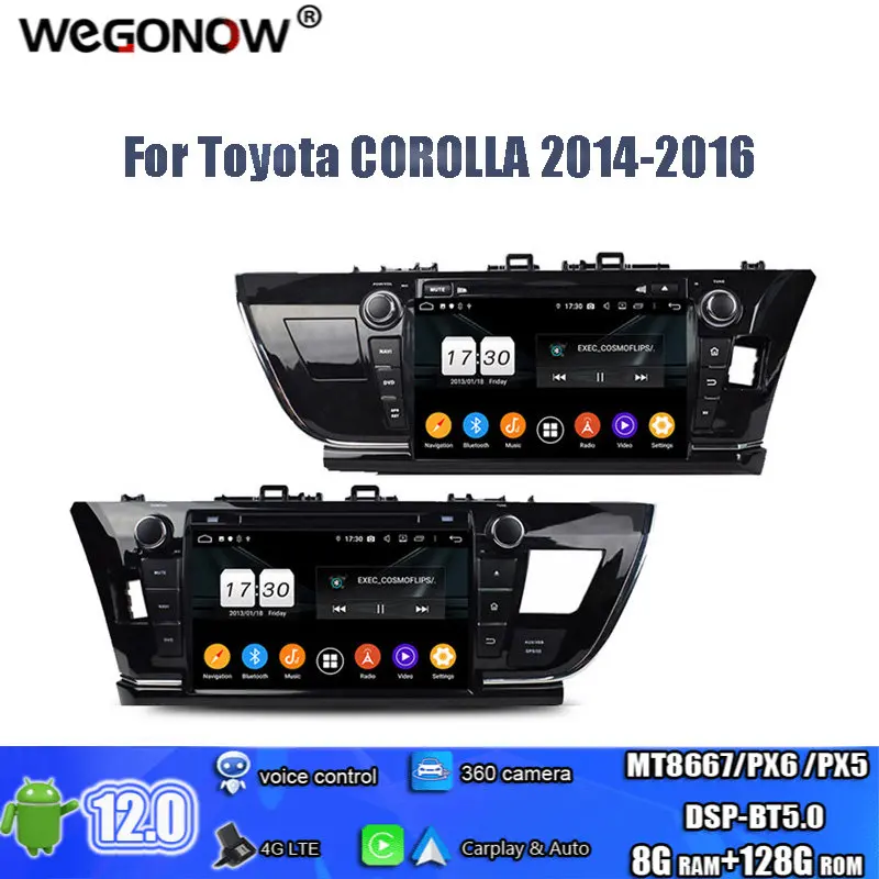 

DSP PX6 Android 12.0 8GB+128GB Car DVD Player Wifi Bluetooth 5.0 RDS RADIO GPS Map For Toyota COROLLA 2014 2015 2016 right left
