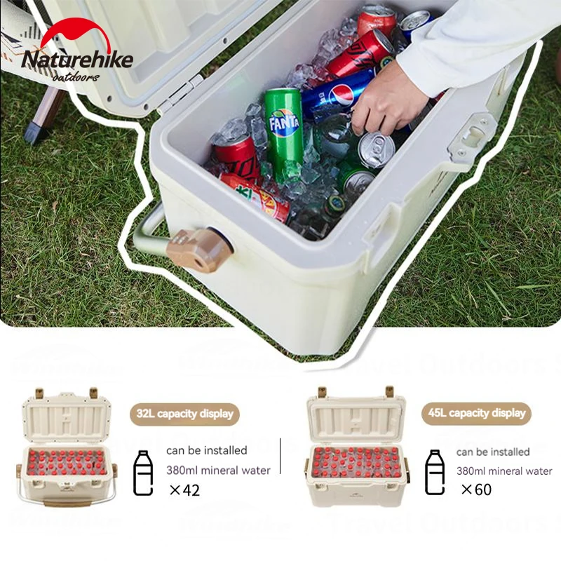 Naturehike Cooler Box 72h Fresh Outdoor Portable Camping Incubator Picnic Car Insulated Box Ice Storage Bucket Freezer 32/45L