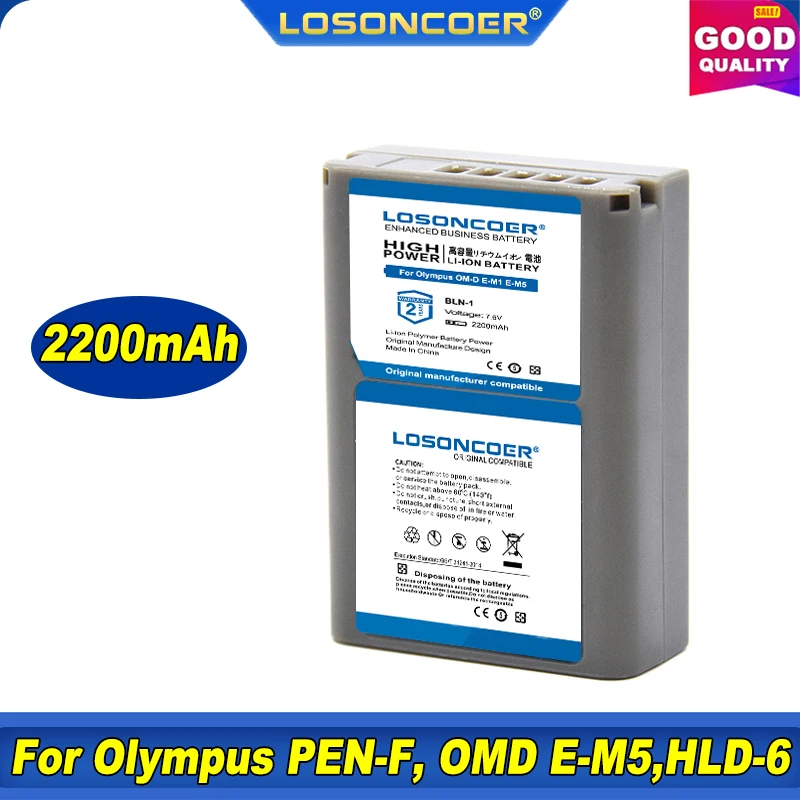 100% Оригинальный LOSONCOER 2200 мАч PS BLN1 PS-BLN1 PSBLN1 аккумулятор для Olympus | Электроника