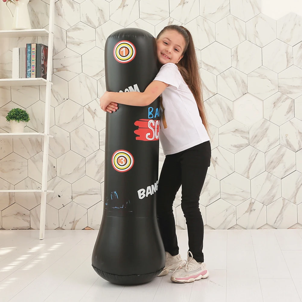 120/160cm Inflatable Boxing Bag Adult Children Boxing Punch Sandbag Training Target Stress Exercise for Kids Gifts boxing punching bag boxing target punching bag training sandbag