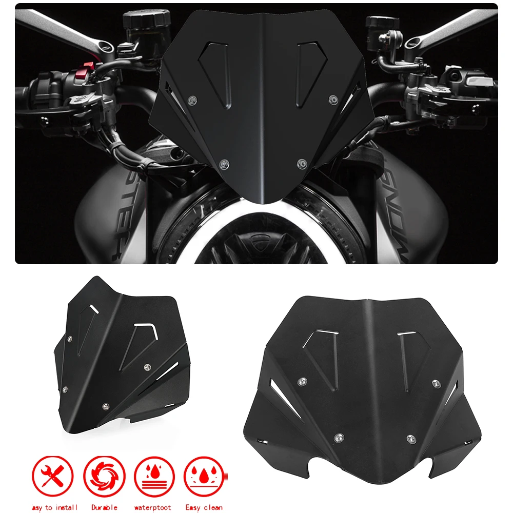 

Motorcycle Accessories Windshield Windscreen FOR DUCATI MONSTER 937 Plus 2021 2022 2023 2024 Windproof Wind Screen Deflector