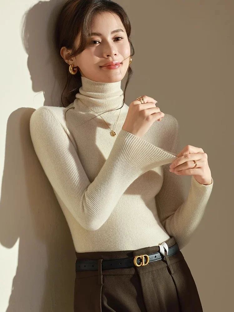 Thick Warm Soft Female Slim Pullovers 2025 Autumn Winter Turtleneck Sweater Women Sweater Ladies Solid Versatile Knitted Tops - Image 4
