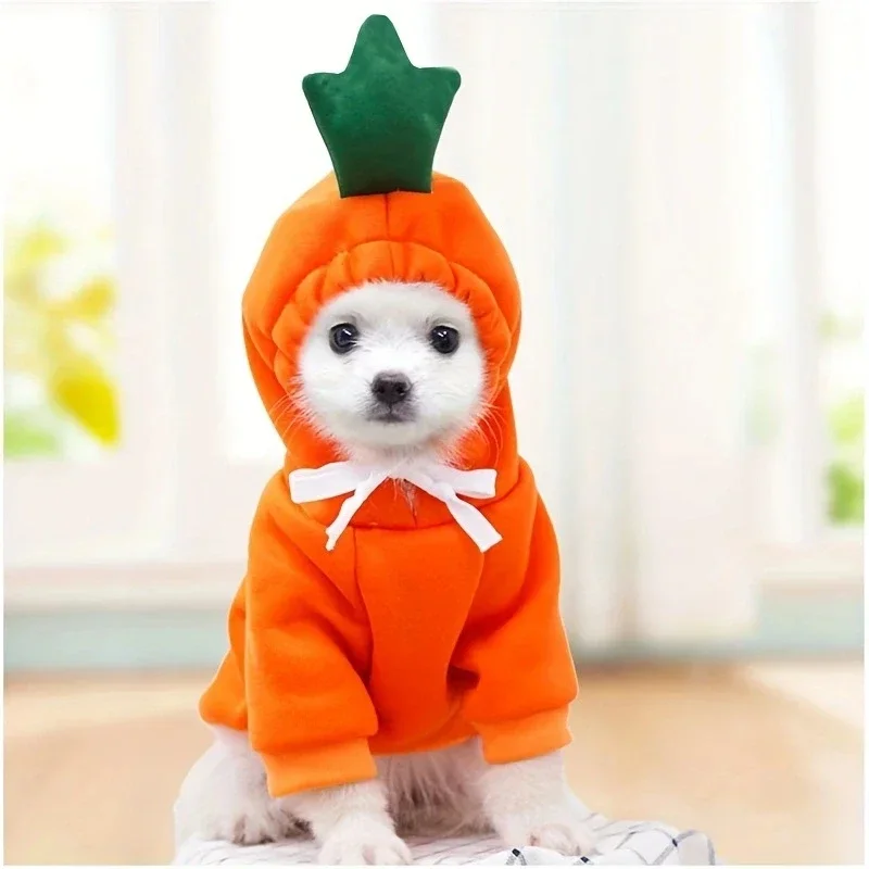 Niedlicher Hunde-Hoodie, Haustier-Fruchtkleidung, Lustige Hunde- und Katzenmäntel mit Mütze, Halloween-Cosplay-Kostüm, Kapuzenpullover für Welpen und Katzen – Detail 6