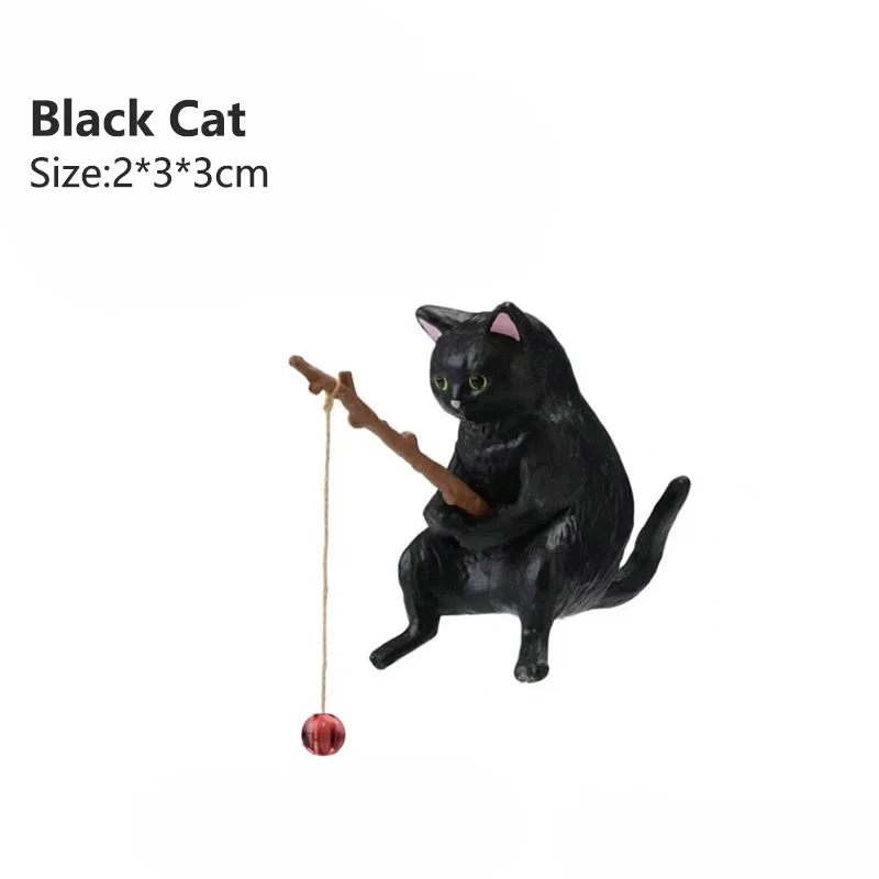 Cute Fishing Cat Fishbowl Fishing Figure Fisherman Figurine Cat Fishing Rod  Seals Figures Cat Decoration Interior Accessories - AliExpress