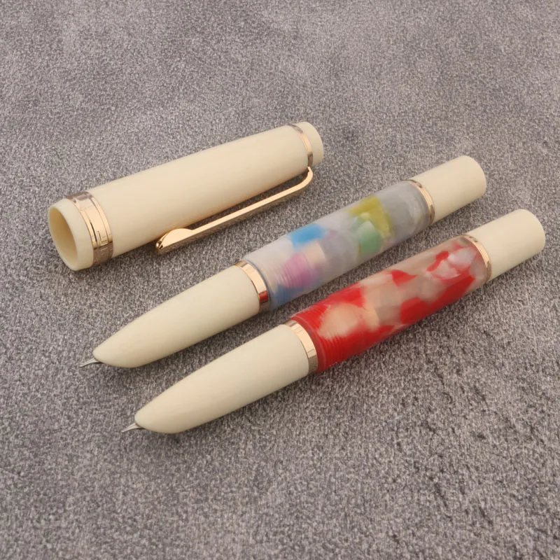 1PC JinHao 82 Mini Fountain Pen Acrylic Plastic Spin Golden Hooded Nib