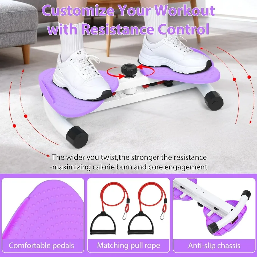 waist twister，waist twisting machine ab twister board with 300 lbs Weight Capacity, Noiseless Fitness Tool Foot Massage, and Cor