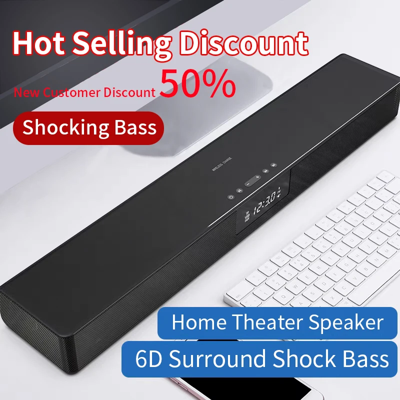Wireless and Wired TV Bluetooth Speaker Soundbar Stereo Home Theater
