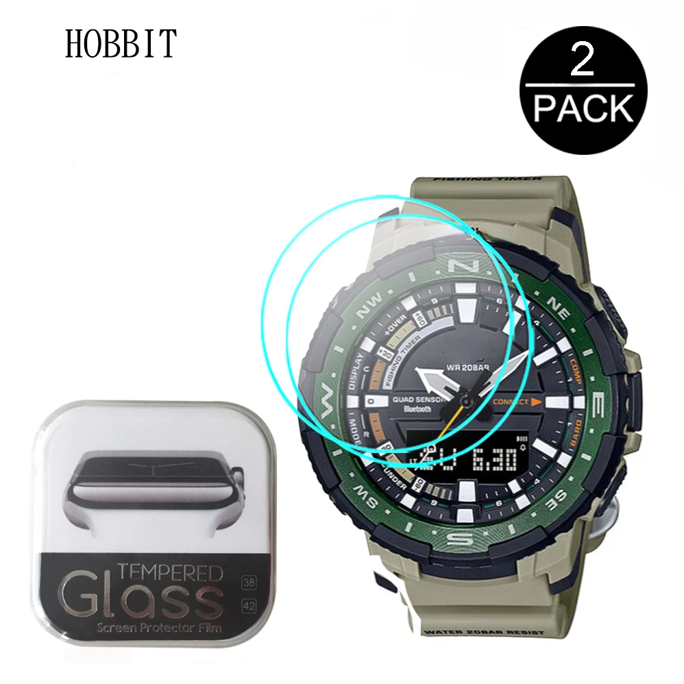 2 Pezzi Di Vetro Antigraffio Impermeabile Per Casio Pro Trek Prt-B70 Prtb70 Prt-B70Be Pellicola Proteggi Schermo 2.5D Vetro Temperato Trasparente