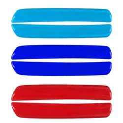 Vibrant Car Grille Trim Strips - Set of 6 Decorative Stickers (Blue and Red)