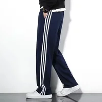 Spring Autumn Striped Draped Straight-Leg Men's Casual Trousers Loose Fit Trendy Brand Vintage Sweatpants Summer For Men