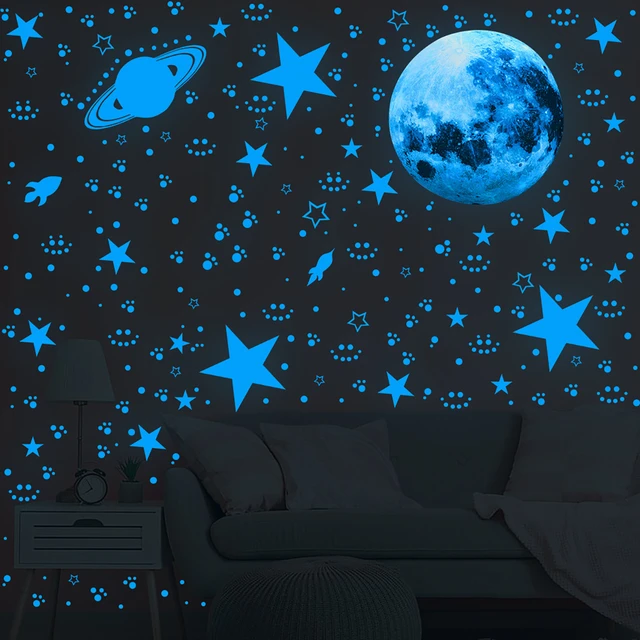 Glow in the Dark Star Stickers 3D Glow in Dark Star Ceiling Super Bright,  Realistic Night Sky Unique Starry Night Home Decor Moon 