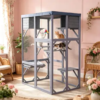 Outdoor Wooden Cat Enclosure 1