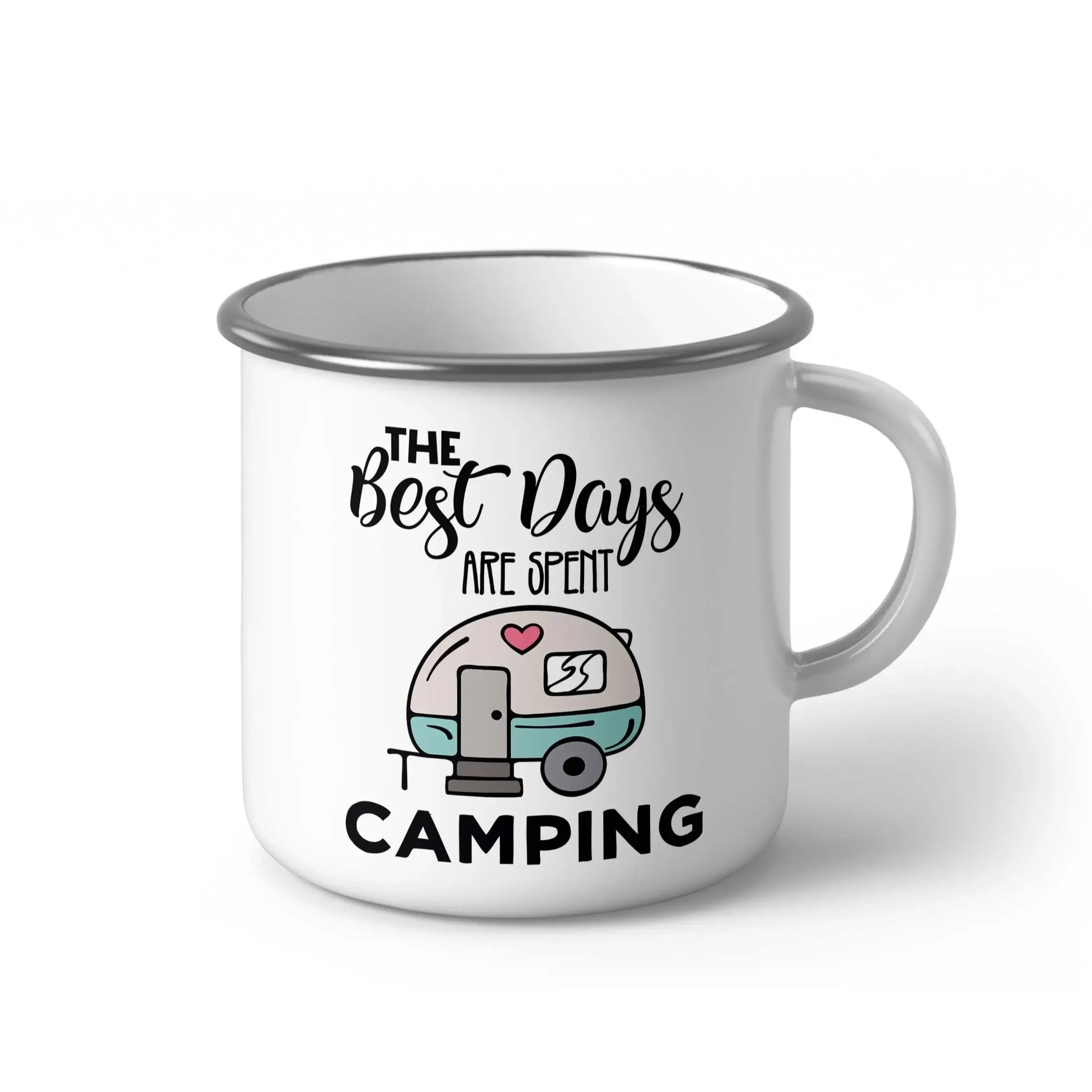 

Best days around the campfire Enamel Coffee Mug Camping tea Cup, Custom Enamel Mug, friends Birthday Gift