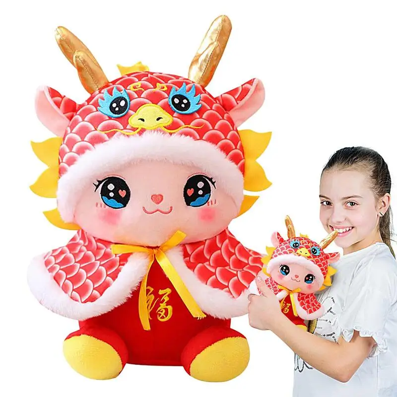 

Chinese New Year Dragon Plush Doll Mascot Little Dragon Doll Plush Toy Zodiac Dragon Rag Doll Annual PartyEvent Gift Decoration