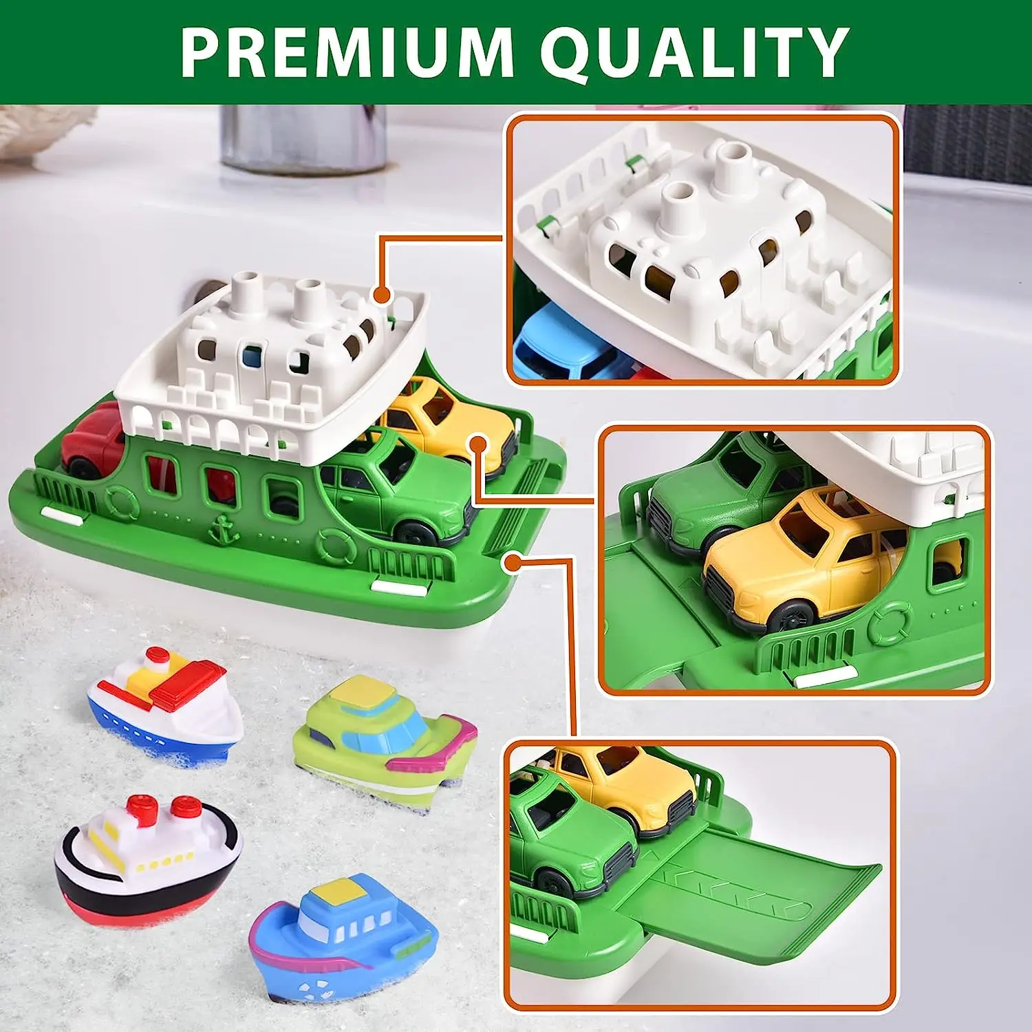 Mini Car Baby Shower Boat Carrying Toy Shower Boat Sprinkler Swimming Pool Children's Bathtub And Beach Birthday Gift 2