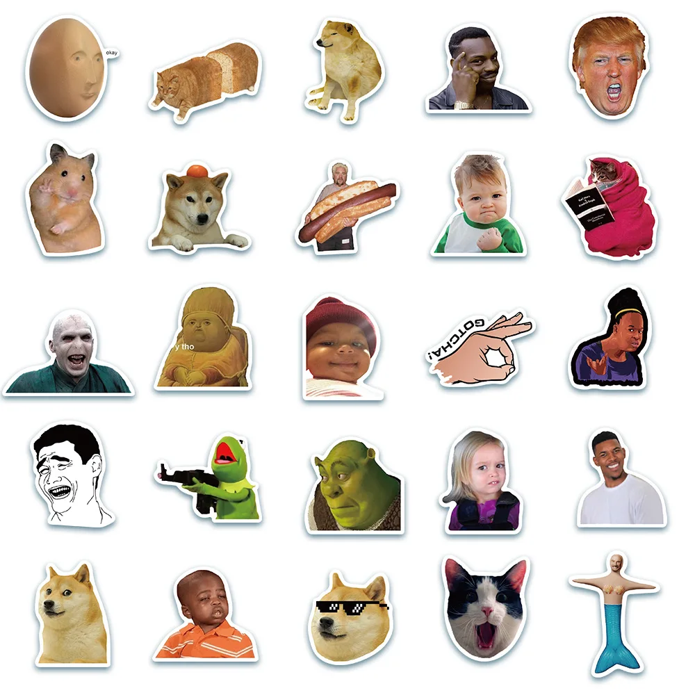 Assorted Pack of Humorous Vinyl Decal Stickers for Laptop, Water Bottle, Notebook, Skateboard, Luggage, Car - Ideal for Graffiti and Kid's Toys (Set of 10/20/50/100) Description Image.This Product Can Be Found With The Tag Names Funny laptop stickers, Funny memes stickers, Skateboard stickers, Stickers water bottles, Vinyl stickers meme