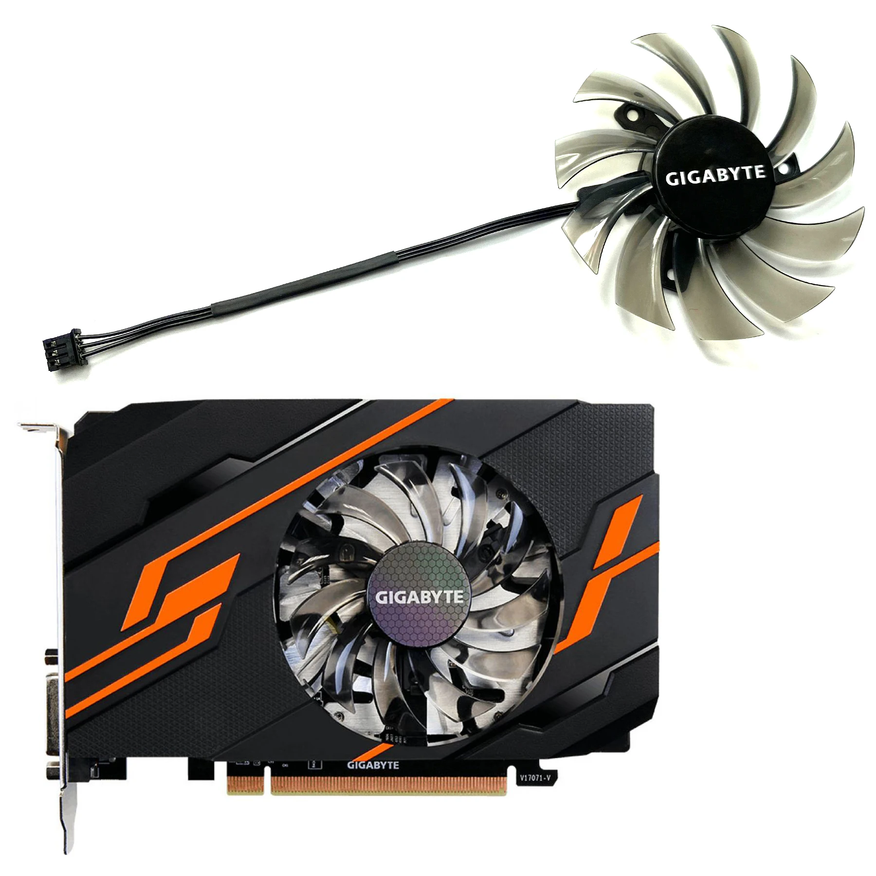 Ventilador de Placa Gráfica para Gigabyte Geforce gt 1030 2gb Ocpara Gigabyte Gv-n730 Gv-n610ax1givídeo Vga Gpu Cooling T128010sm3pin3lines - Imagem 5