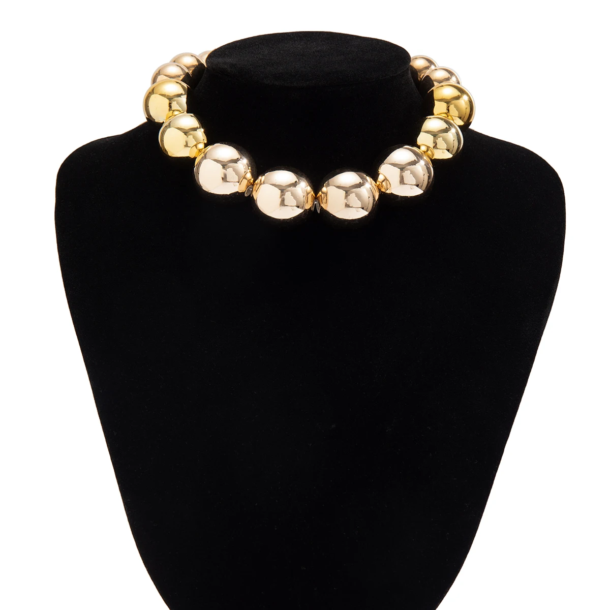 Übertriebene CCB Big Ball Beads Choker Halskette in Gold – Perfekter Partyschmuck für Frauen – Hip Hop Modeaccessoire