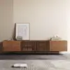 Modern TV Stand for 80+ Inch TVs, 94.48" Walnut Console with Ample Storage – Stylish Entertainment Center for Living Room 3