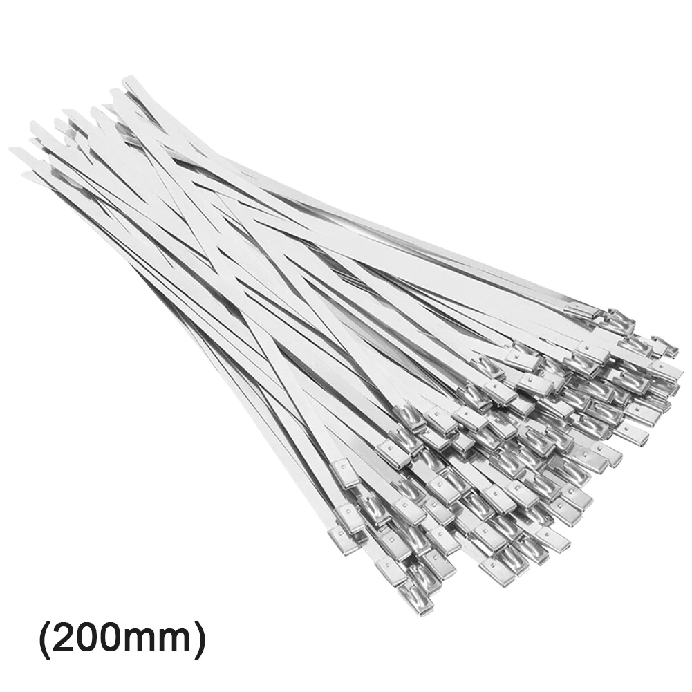 On1shelf Edelstahl-Kabelbinder, 7,9 Mm X 200 Mm, 100 Stück – Rostfrei, Seewasserbeständig, Für Innen & Außen