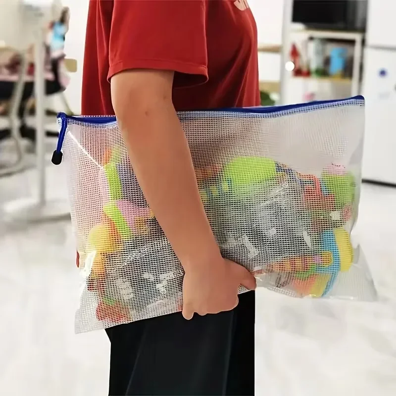 Mesh Zipper Pouch Document Bag Waterproof Zip File Folders Pencil Case Storage 5/10 PCS A3/A4/A5/A6