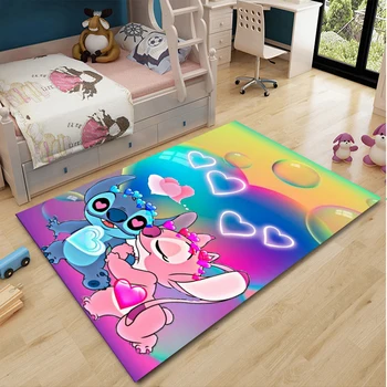 Disney Lilo and Stitch Pattern Large Area Rug 3D Carpet Home for Living Room Kids Bedroom Sofa Doormat Decor Children Floor Mats 5