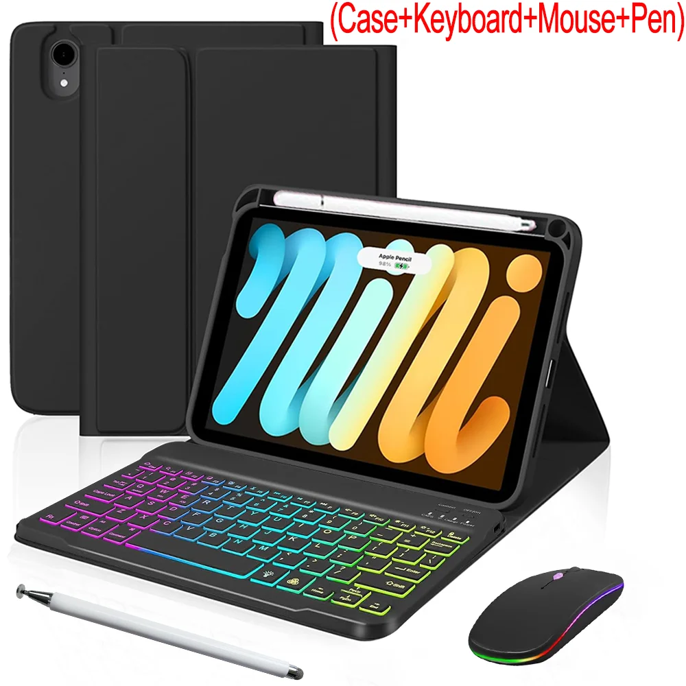 Enhanced Backlit Keyboard Case with Mouse and Stylus