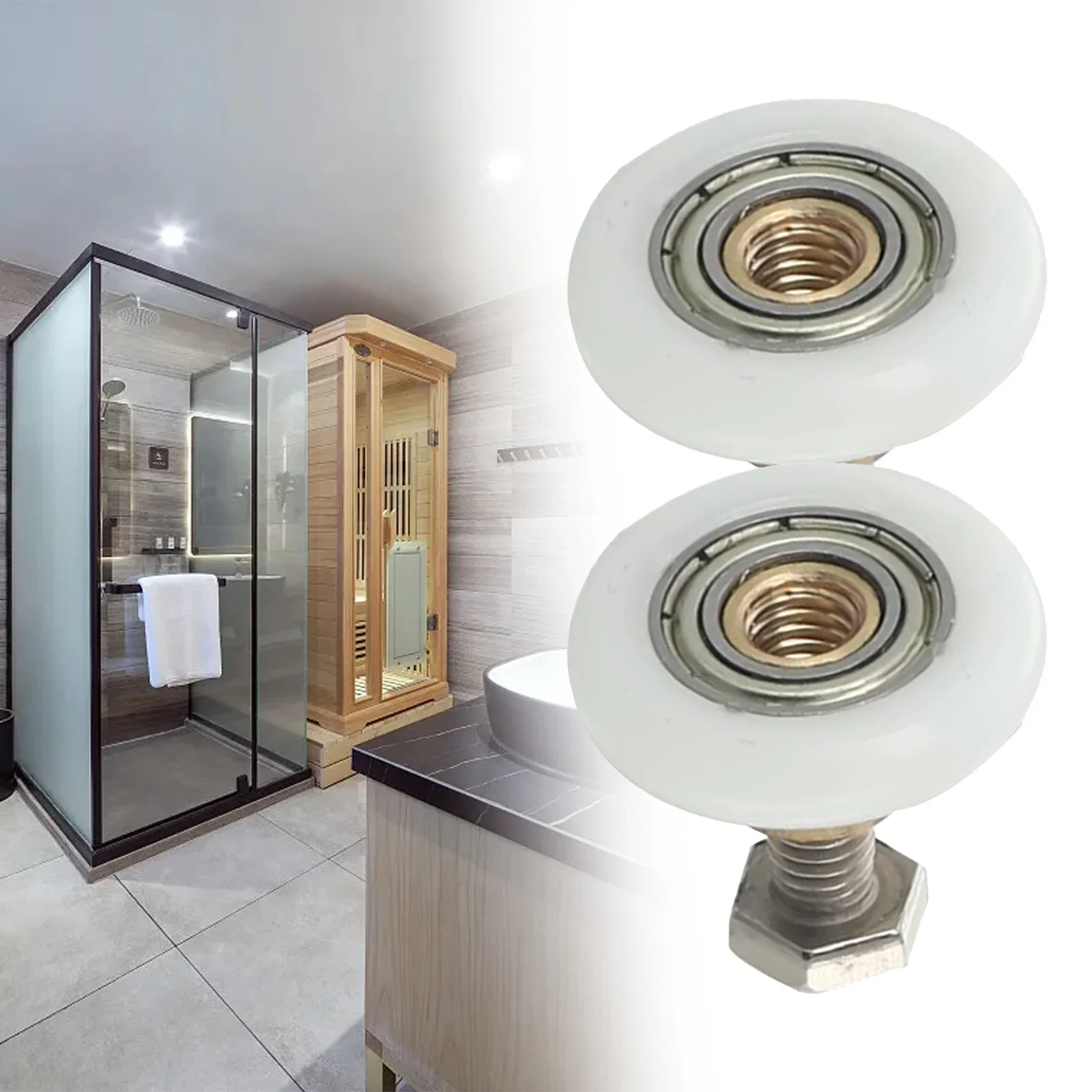 Shower Door Rollers Sliding Door Roller Shower Room Pulley Shower Room Rollers Sliding Door Pulley Roller Bearing Pu Roller Roller Shower Rooms Cabins Pulley Shower Room Roller /Runners/Wheels/Pulleys Diameter 20mm 23mm 25mm 27mm