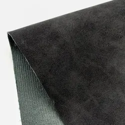 Waterproof Faux Suede Sheepskin PU Leather Fabric for DIY Crafts and Handmade Projects (Black)