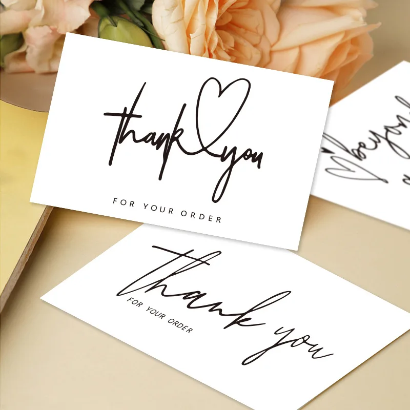 100 Heavyweight Blank Thank You Cards With Envelopes - Premium Thank You Notes With Envelopes