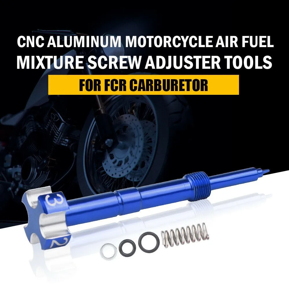 

1X Air Fuel Mixture Screw Carburetor For For Honda For Suzuki FCR Aluminum Alloy Blue Accessories For Vehicles