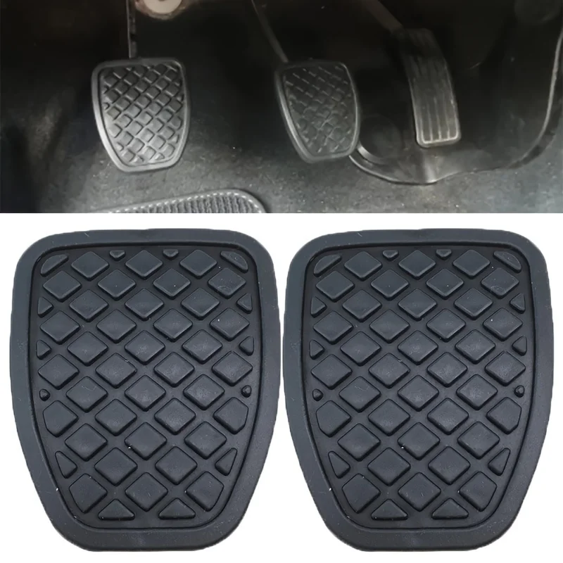 Confezione da 2 copripedali per frizione e freno auto, in gomma dura antiscivolo, durevoli, facili da installare, universali per la maggior parte dei modelli di veicoli, pedali per conducente - Image 2