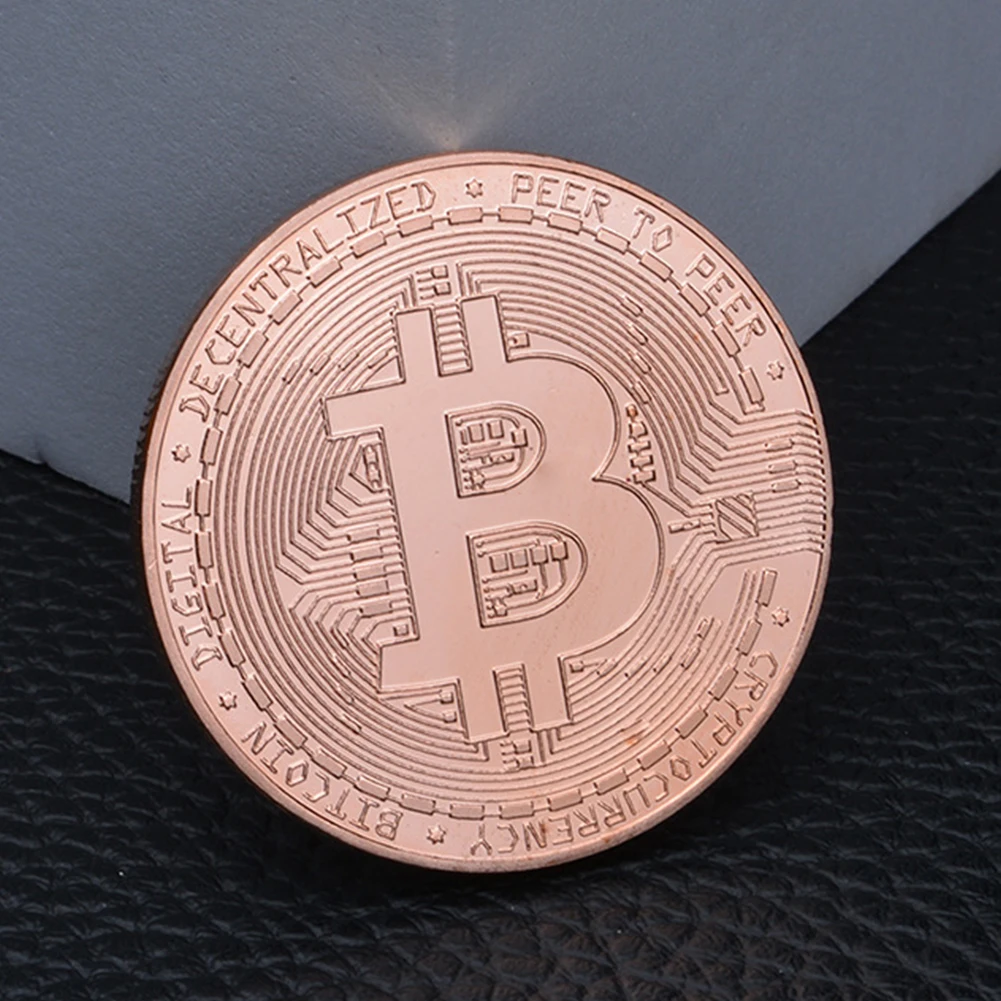 Bitcoin Physical Collector Gold Silver Rose Gold Plated Coin BTC 40mm Souvenir Great Gift Physical Collectible BTC commemorative coin commemorative coins commemorative money