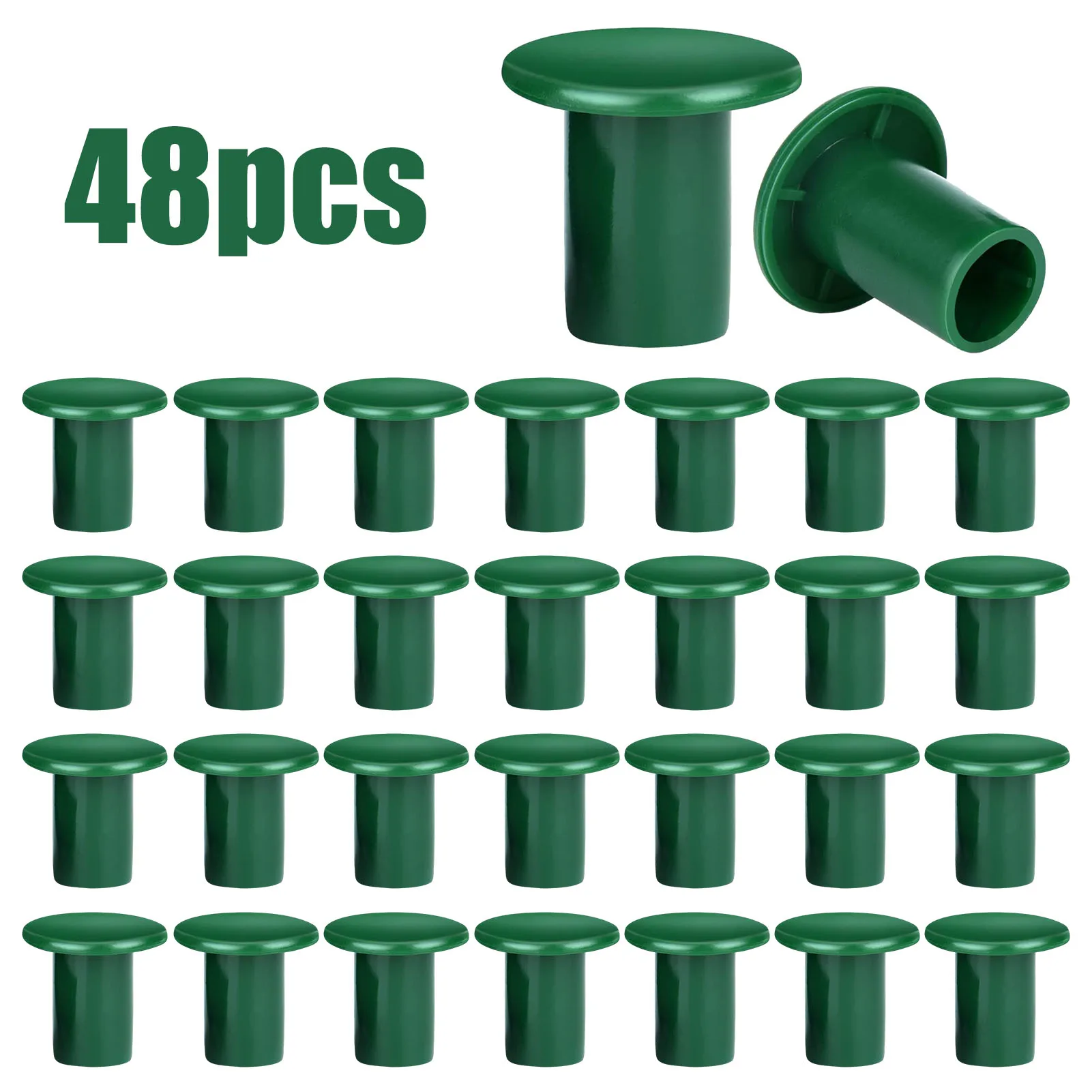 Bamboo Cane Caps 48 Pieces Soft And Durable Green Rubber Protectors Toppers Covers For Bamboo Plant And Support Sticks