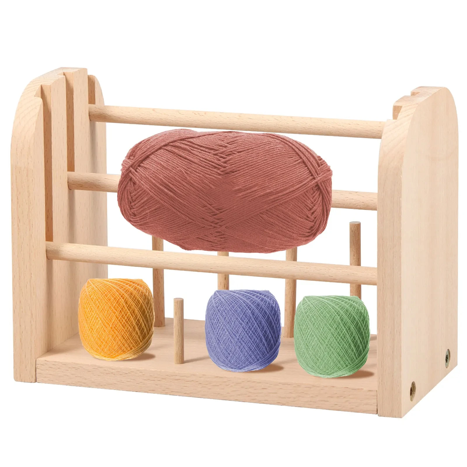 Wooden Spools Holder Stand Detachable Crochet Yarn Holder Rack Sewing ...