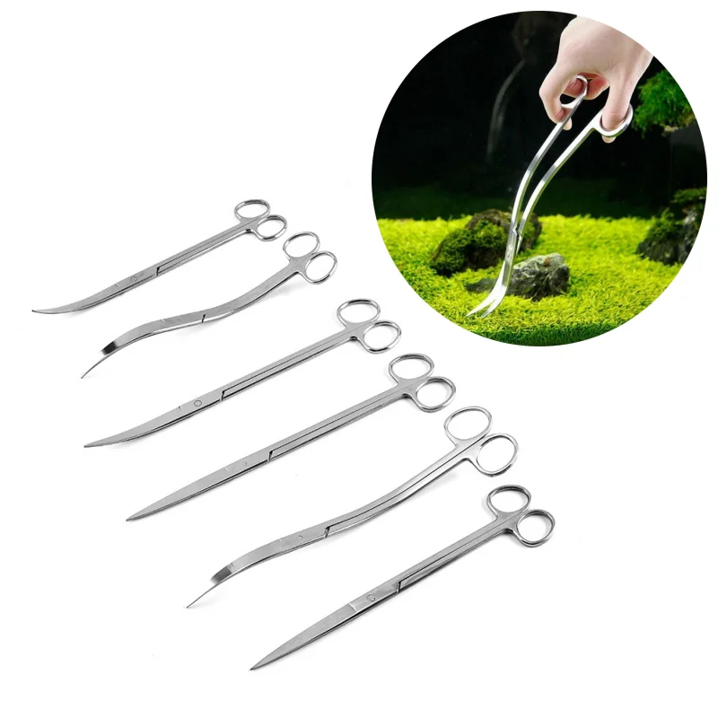 

Aquarium Scissor Tweezer Tools Fish Tank Plants Wave Scissors Grass Stainless Cleaning Tools Storage Holder Aquarium Accessories