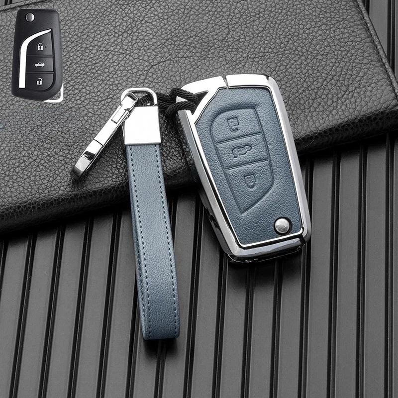 아연 합금 자동차 키 커버 케이스, 도요타 Auris Corolla Avensis Verso Yaris Aygo Scion TC IM 2015-16 Camry RAV4 자동차 액세서리