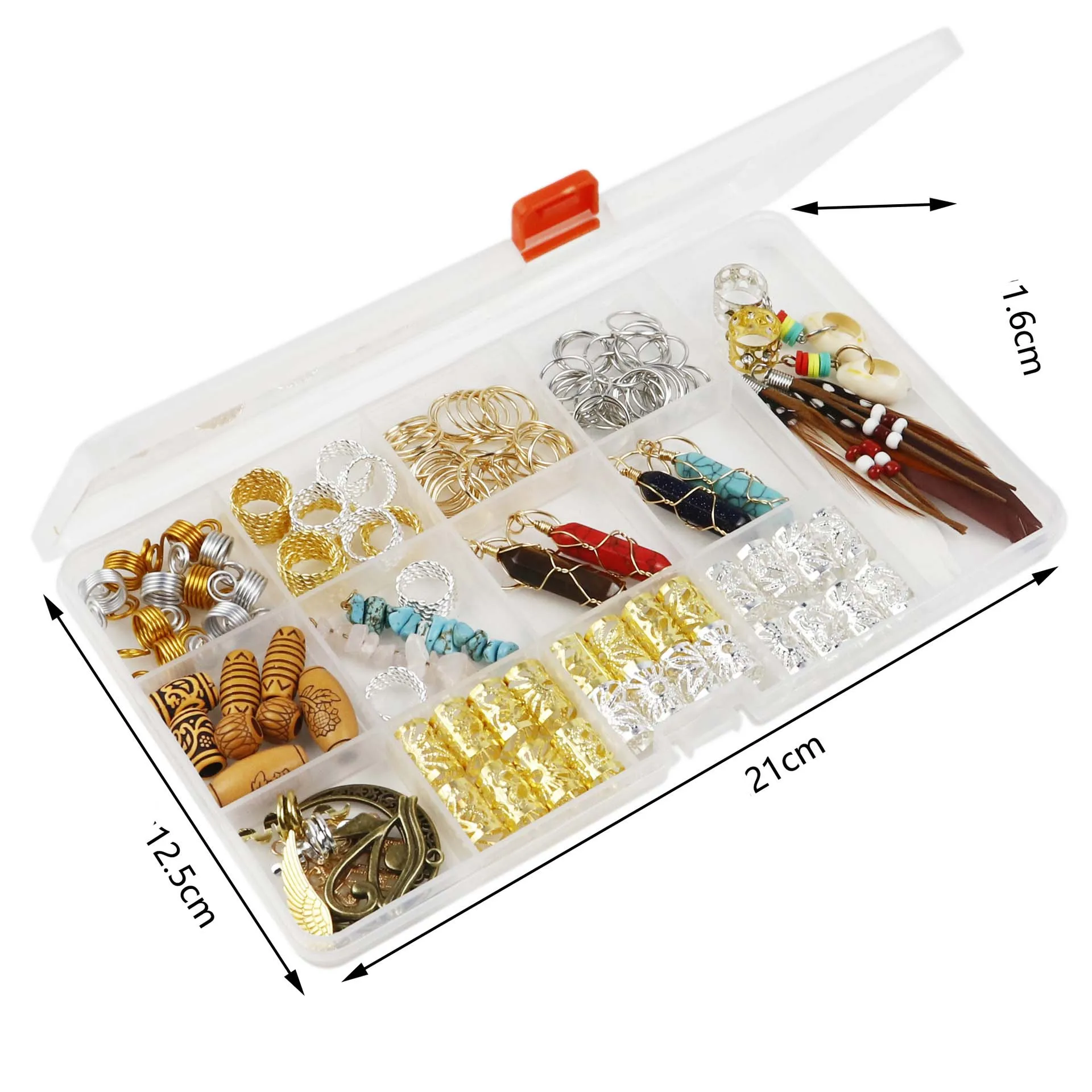 150pcs/box Mix Natural Crystal Gravel Spring Ring Hair Braid Dreadlocks Beads Clips Hair Decoration Accessories 3