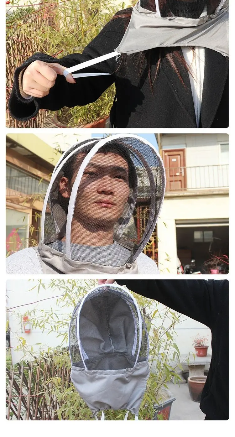 مكافحة قبعة النحل النحال خلية النحل تربية النحل قبعة رعاة البقر البعوض النحل شبكة حشرات الحجاب رئيس الوجه حامي معدات تربية النحل