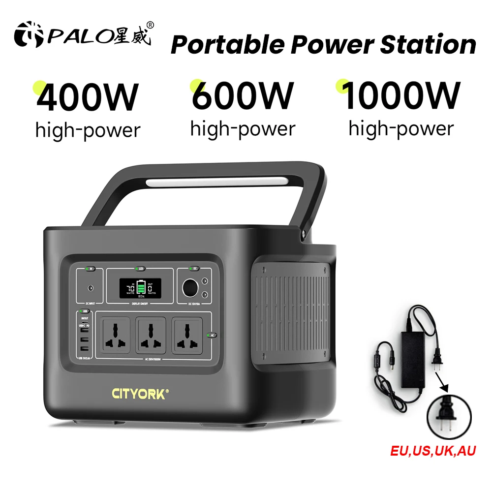 Palo 200-240V 400W 600W 1000W Power Station Generatore Solare Portatile Batteria Per Fotocamera Esterna Drone Alimentazione Di Emergenza