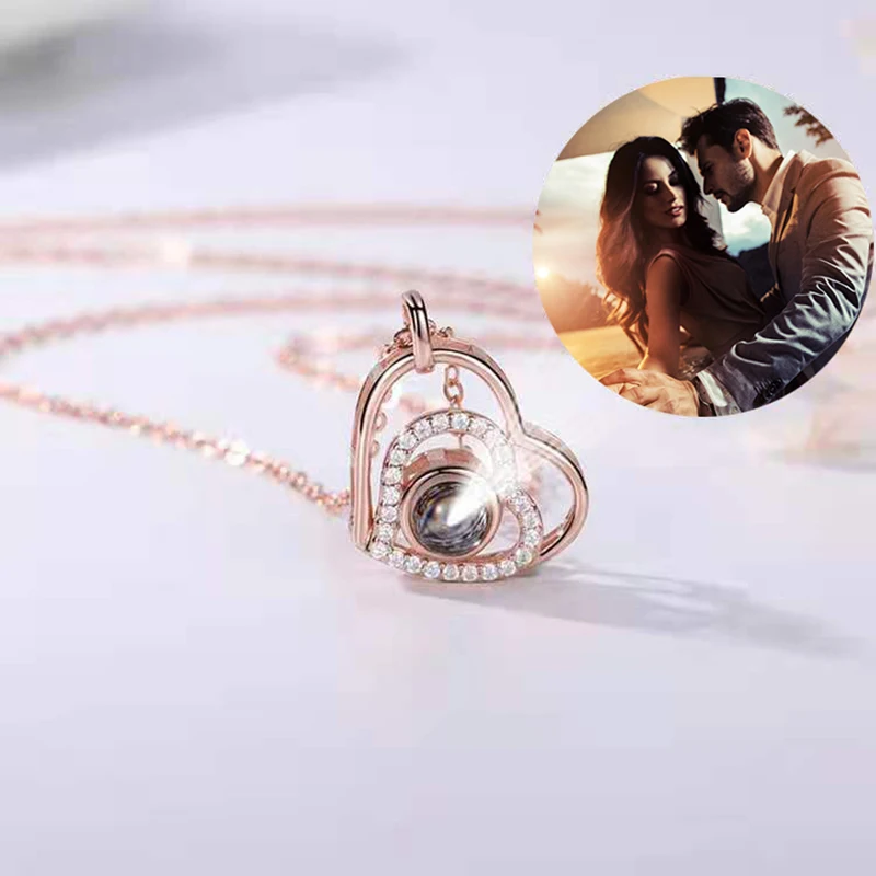 

Necklace Customized Projection Necklace Clavicle Chain Personalized Photos Suitable for Women Girlfriend Couple Jewelry