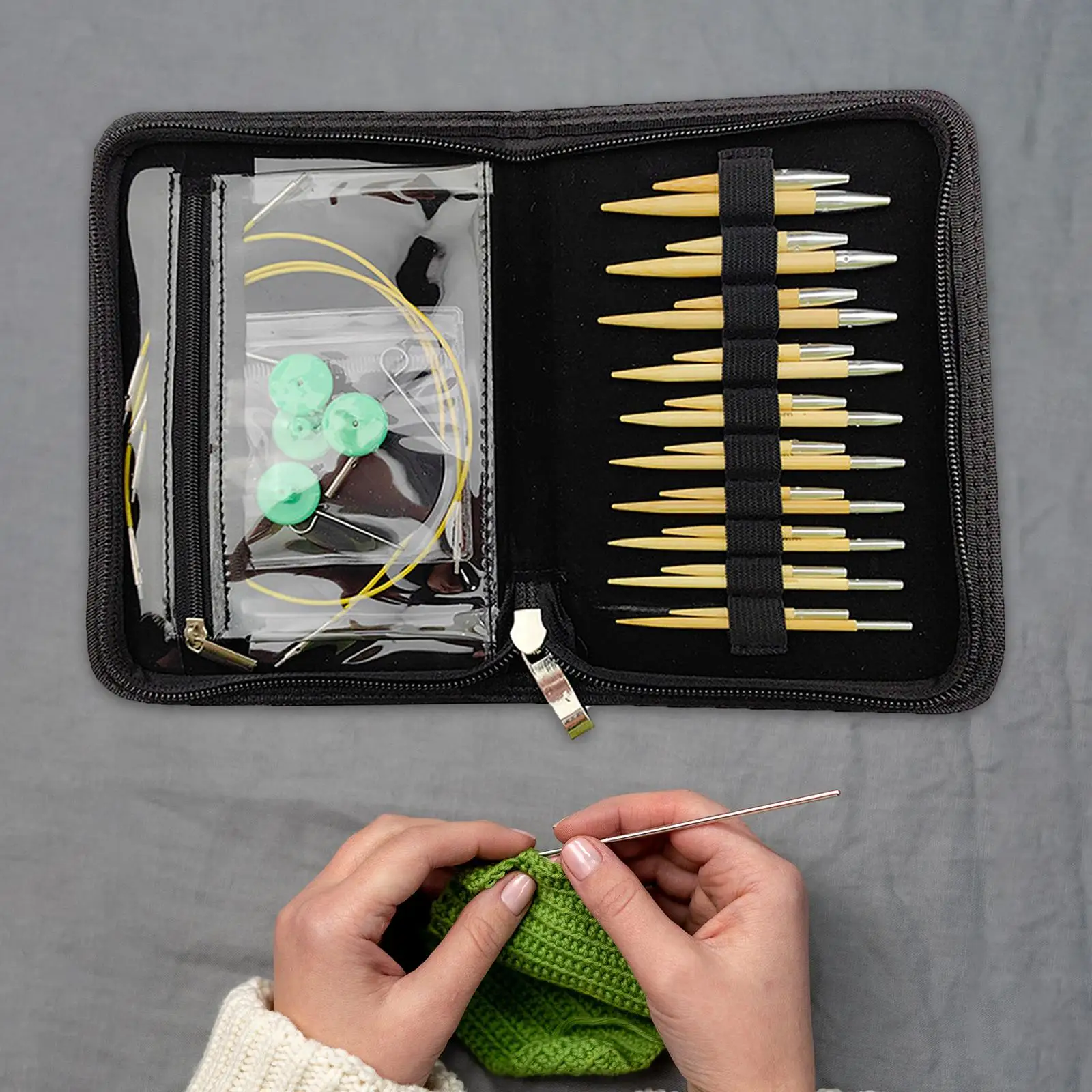 

Circular Weaving Yarn Knitting Craft Needles Set Interchangeable Crochet Needles for Socks Home Tools Accessories Kit Needle