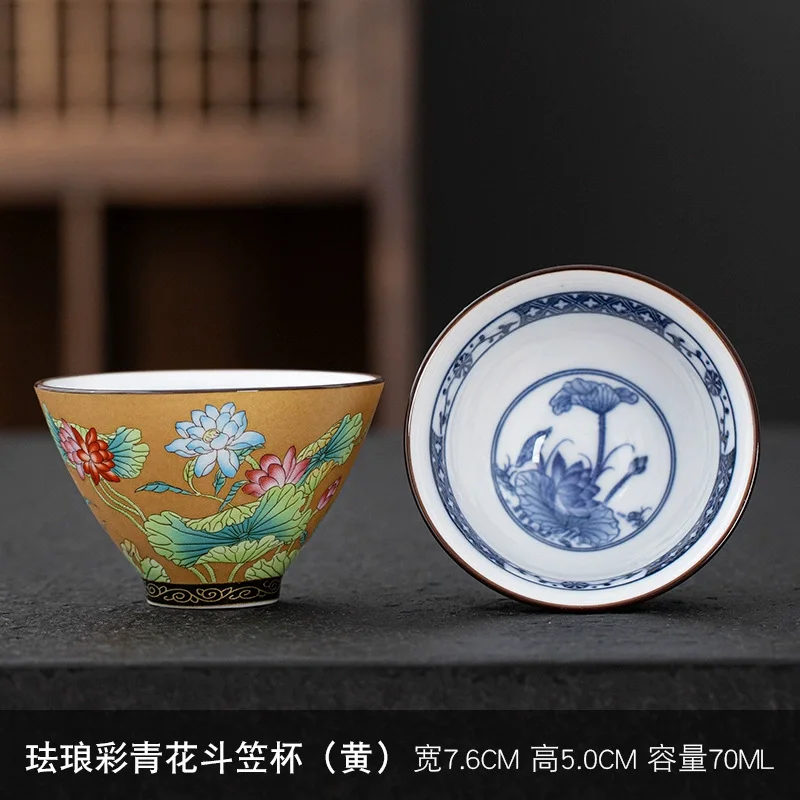 Chinese Vintage Aesthetic Ceramic Cups Teeware Porcelain Drinkware Cupel Hand Made For Oolong Tea Red Ceremony