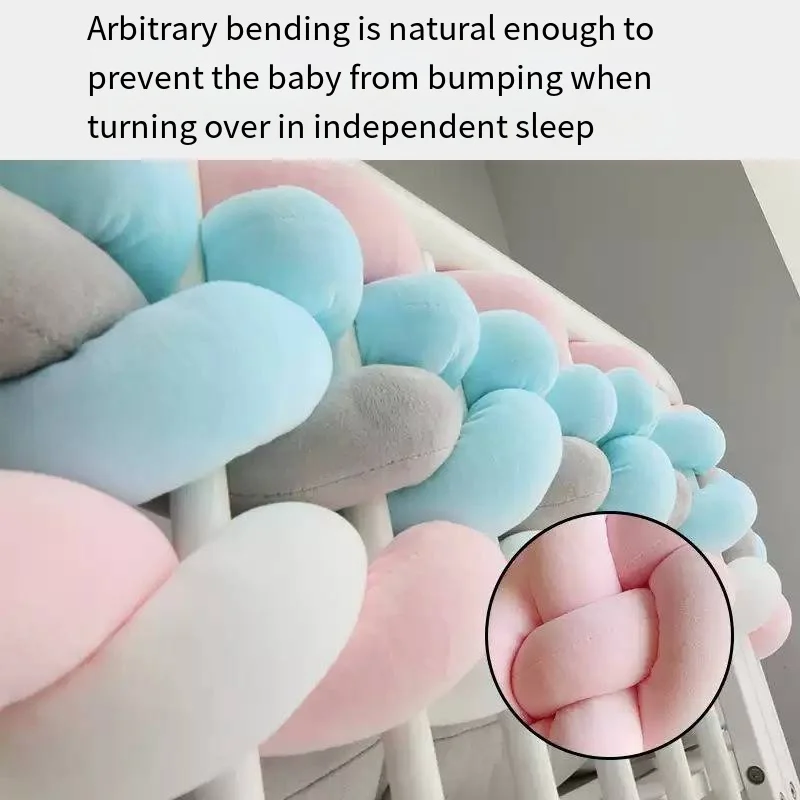 5M woven twist single-strand bed circumference crib pillow anti-collision bed circumference guardrail baby room decoration crib bumper