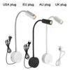 Plug Wired Flexible 3 Watts 3W Gooseneck Led Wall Light Sconce Lamp Lighting for Bedroom Reading Bathroom with Plug, black white 1