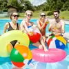 Rainbow Beach Balls With Air Pump Rainbow Inflatable Swimming Pool Water Games Toys for Kids Summer Beach Party Supplies Decor 4