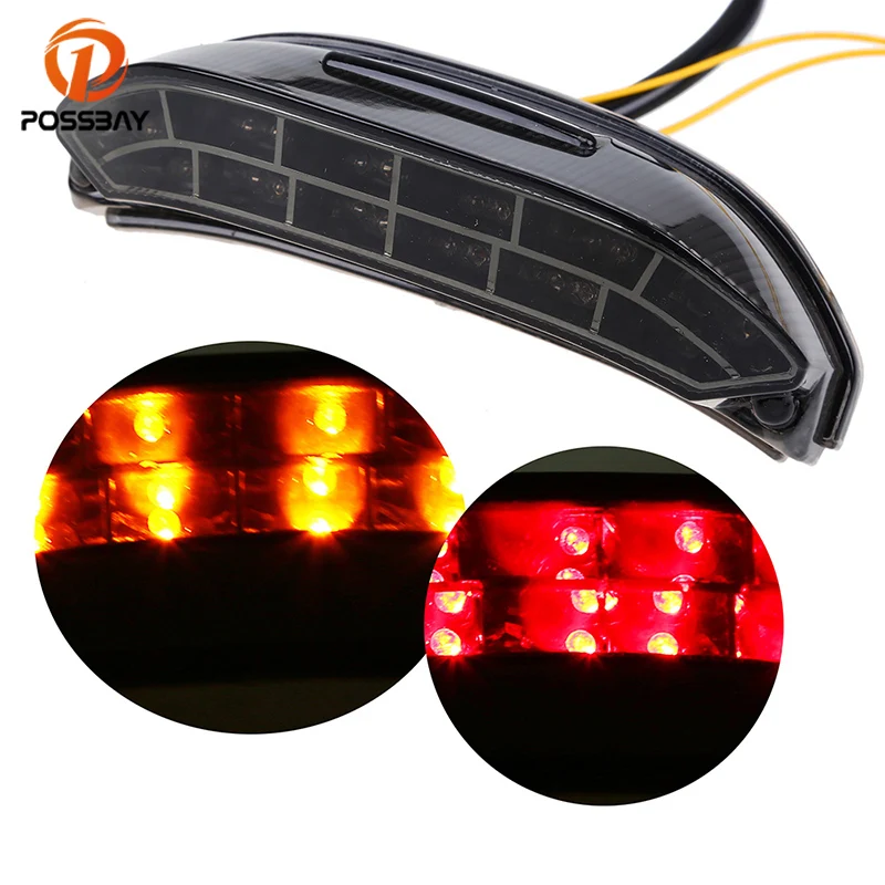 

Светодиодная мотоциклетная задняя фара POSSBAY 12 В, стоп-сигнал, лампа для мотоцикла Yamaha R1 2015 2016 2017 люмен, мотоциклетная фара