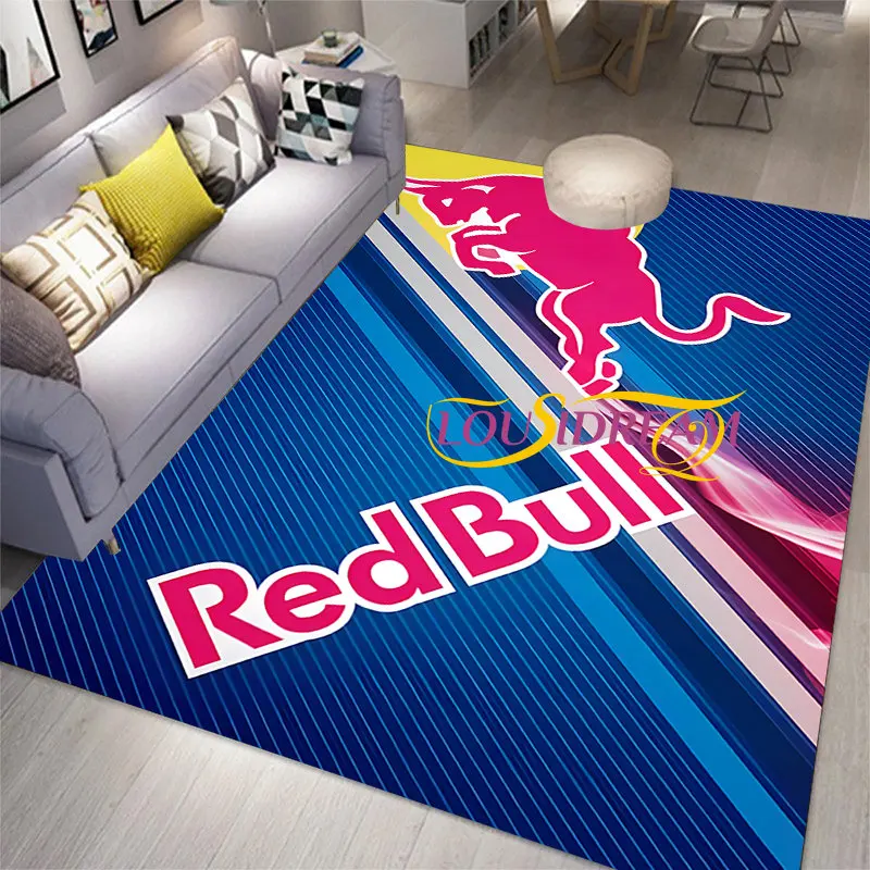 Home Area Gamer Rugs RedBull Design,Non Slip Floor Mats for Kids,Throw