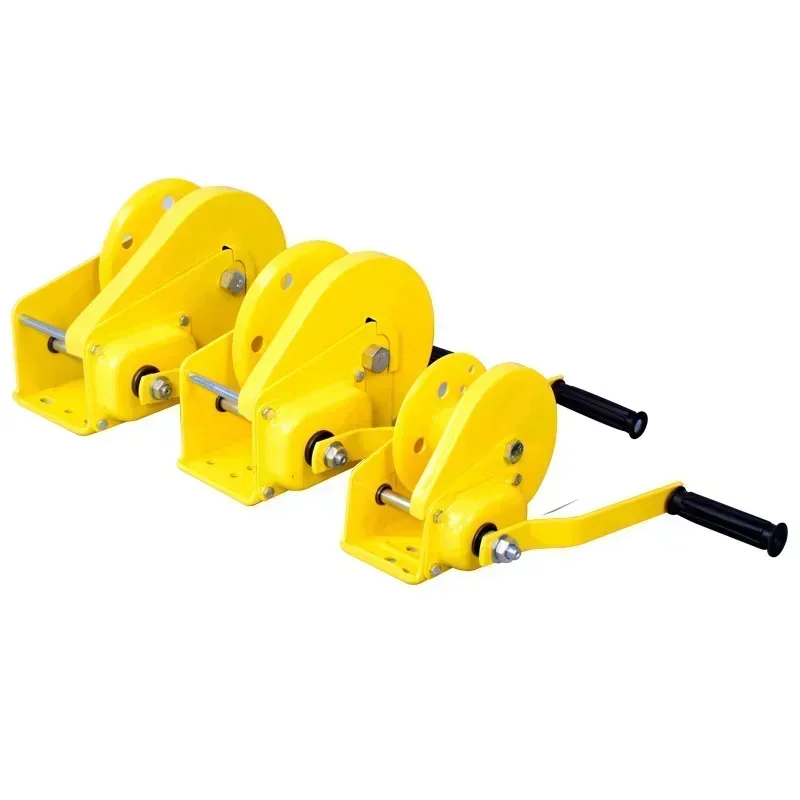 1200 Pounds 10m Wirerope Hand Operated Winch Manual Traction Hoist Winch Crane Bidirectional Self-locking Small Portable